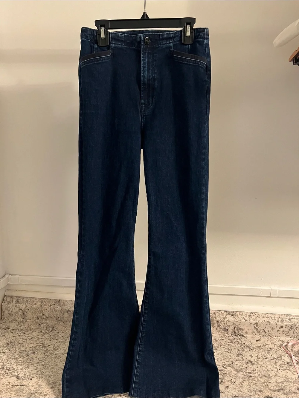 J Brand Dark High Waist Trouser Wide Flare Leg Jeans